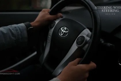 Steering wheel steering in a Toyota car, highlighting ergonomic design, driver comfort, precise handling, and responsive control.