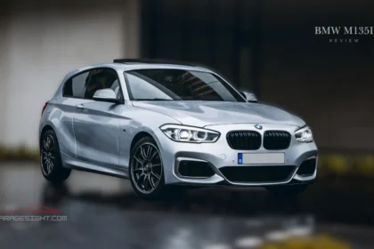 BMW M135i hot hatch in silver, featuring a sporty exterior, aerodynamic design, alloy wheels, and premium performance styling.